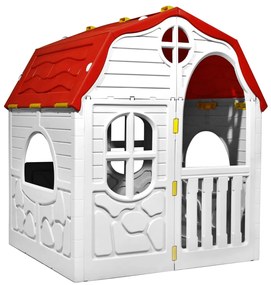 Casa de brincar infantil dobrável com porta e janelas de abrir