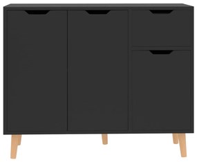 Aparador 90x30x72 cm derivados de madeira preto brilhante