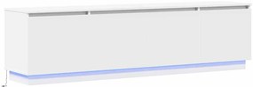 Estante de TV vidaXL com LED Branco 180x38x49 cm em Madeira Revestida