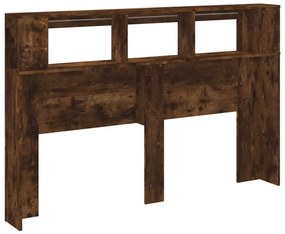 Cabeceira c/ LEDs 160x18,5x103,5 cm carvalho fumado