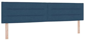 Cama Box Spring com Colchão Azul 200x200 cm Tecido
