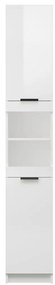 Armário casa de banho 32x34x188,5 cm madeira branco brilhante