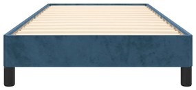 Estrutura de cama sem colchão 90x190 cm veludo azul-escuro