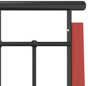 Estrutura de cama 90x200 cm metal e madeira de carvalho maciça
