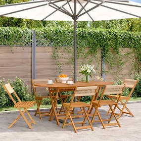 vidaXL Cadeiras de jardim dobráveis 6pcs madeira de acácia maciça bege
