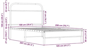 Estrutura cama s/ colchão derivados de madeira carvalho sonoma
