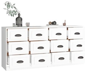 Aparadores 2 pcs derivados de madeira branco brilhante