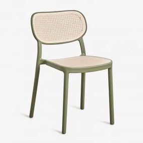 Pack De 4 Cadeiras De Jardim Empilháveis Em Polipropileno Omara Verde Azeitona Intenso - Sklum