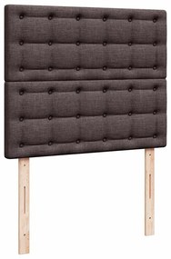 Cama boxspring com colchão 120x190 cm tecido castanho-escuro