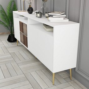 Console Milan – Branco/Dourado – 180x77x35 cm