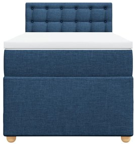 Cama com molas/colchão 90x190 cm tecido azul