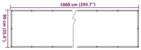 Tela de privacidade para varanda 1000x90 cm PVC branco