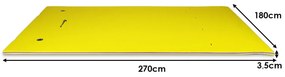 Colchão flutuante piscina, praia de espuma XPE ecológico com cabeça enrolável adequado para 3-5 pessoas 270 x 180 x 3,5 cm Amarelo