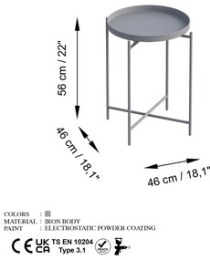 Mesa de Centro SHB-007-C – Cinza – 46x56x46 cm | Tribo Home