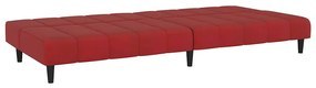 Sofá-cama de 2 lugares veludo vermelho tinto