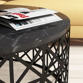 Mesa de Centro Selin – Preto – 90x38x90 cm