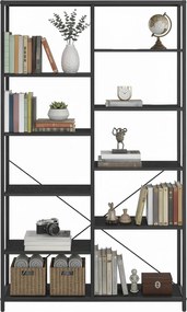 Estante com 5 prateleiras sala, escritório, montagem fácil 30 x 100 x 170 cm preto