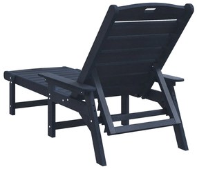 Espreguiçadeira Azul-marinho 53x162x98,5 cm HDPE