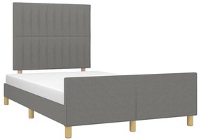 Estrutura de cama sem colchão 120x200 cm tecido cinzento-escuro