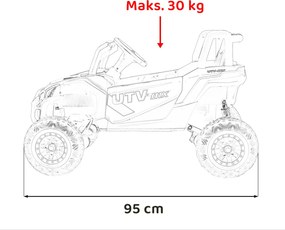 Buggy elétrico para Crianças 12V 4x4 Madman UTV-MX Rodas de espuma EVA Branco