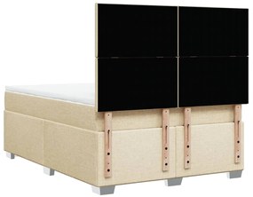 Cama com molas/colchão 140x200 cm tecido cor creme