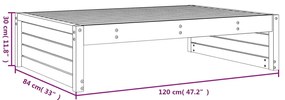 Apoio de pés para jardim 120x80 cm pinho maciço branco