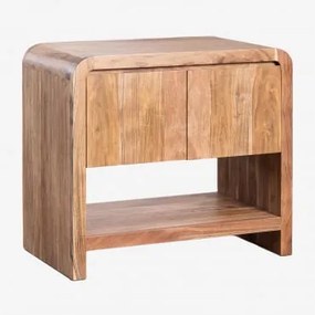 Conjunto De Móveis De Banheiro Em Madeira De Acácia Vacry Castanho Acácia & Sem Lavatório & Sem Espelho & Sem Torneira & ↔︎ 90 Cm - Sklum