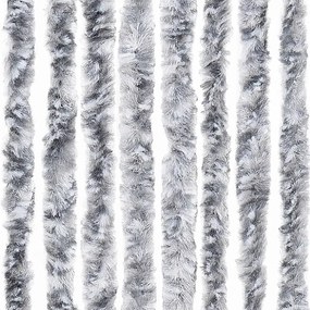 Cortina anti-insetos 100x230 cm chenille branco e cinzento