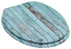 Assentos sanita 2 pcs c/ tampas fecho suave MDF design madeira