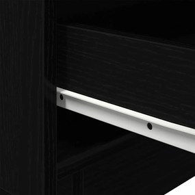 Cômodas de Cabeceira com Luzes LED 2 pcs Carvalho Preto 45x40x55 cm