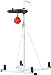 Suporte para saco de boxe (NÃO INCLUÍDO) com base autônoma 2 em 1 e saco de velocidade 156 x 115 x 224 cm branco