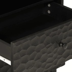 Mesa de cabeceira 50x33x60 cm madeira de mangueira maciça preto