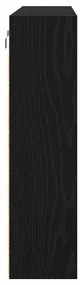 Armário Vitrine Preto Carvalho 100x15x58 cm Madeira Engenharia