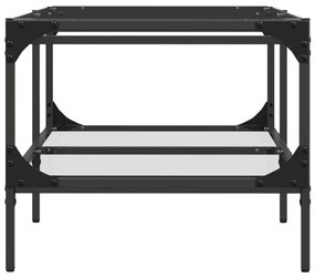 Mesa de centro c/ topo em vidro transparente 98,5x50x45 cm aço