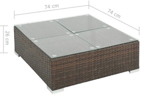 Conjunto de Sofás Lounge Cuba para Jardim - Vime Castanho - Design Nat