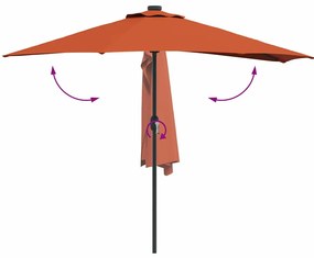 Guarda-sol de Jardim Terracota 294 x 150 x 224 cm tecido