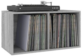 Caixa discos vinil 71x34x36cm derivados madeira cinzento sonoma