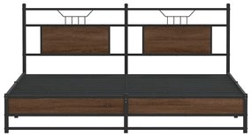 Estrutura cama sem colchão 180x200 cm metal carvalho castanho