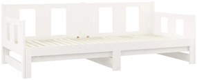 Estrutura sofá-cama de puxar 2x(90x200) cm pinho maciço branco