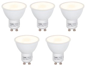 Conjunto de 5 Lâmpadas LED GU10 com Sensor Crepuscular 5W 380lm 2700K