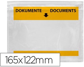 Envelope Autoadesivo Q-Connect Porta Documentos Multilingue 165x122 mm Janela Transparente Pack de 100 Unidades