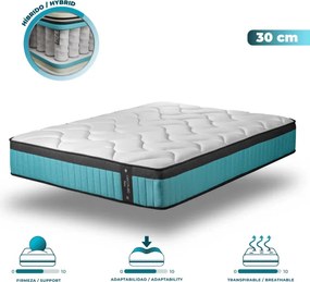 Colchão Flow 7900 Hybrid 150x190 híbrido multicamadas com núcleo de molas ensacadas SpringCore