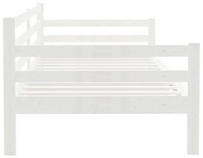 Sofá-cama 90x200 cm madeira de pinho maciça branco