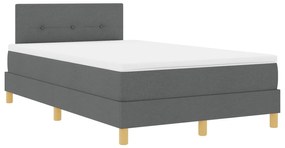 Cama Box com Colchão Cinza Escuro 120x190 cm Tecido
