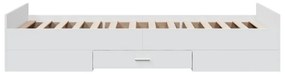Estrutura cama c/ gavetas 75x190 cm derivados de madeira branco