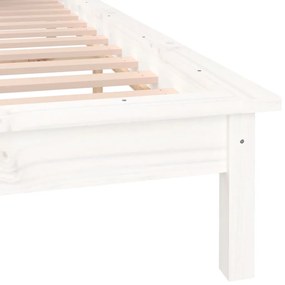 Estrutura de cama com LEDs 200x200 cm pinho maciço branco
