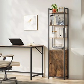 Estante para livros, 6 prateleiras 24 x 40 x 159,5 cm castanho vintage-preto