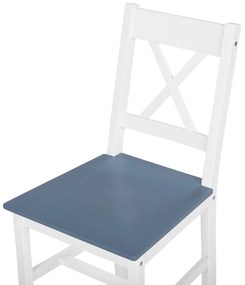 Conjunto de jantar em madeira branca/cinzenta 120 x 75 cm MOANA Beliani