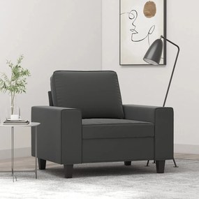 vidaXL Poltrona 60 cm tecido de microfibra cinzento-escuro