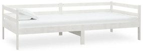 Sofá-cama com colchão 90x200 cm pinho maciço branco